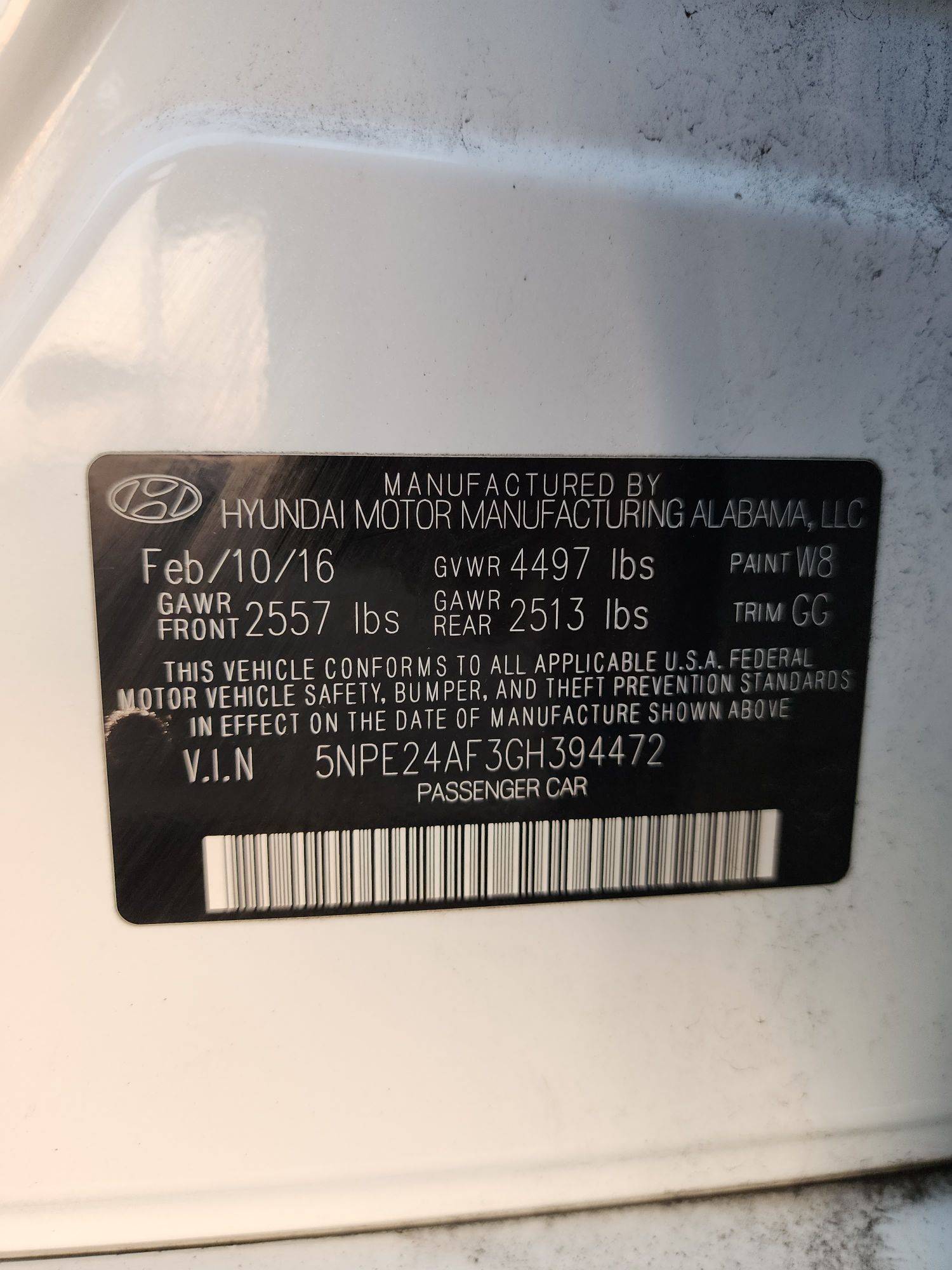 2016 HYUNDAI SONATA — 125883 Miles — Lot 38538574 — Souq - Marhaba Auctions Used Cars - Image 10
