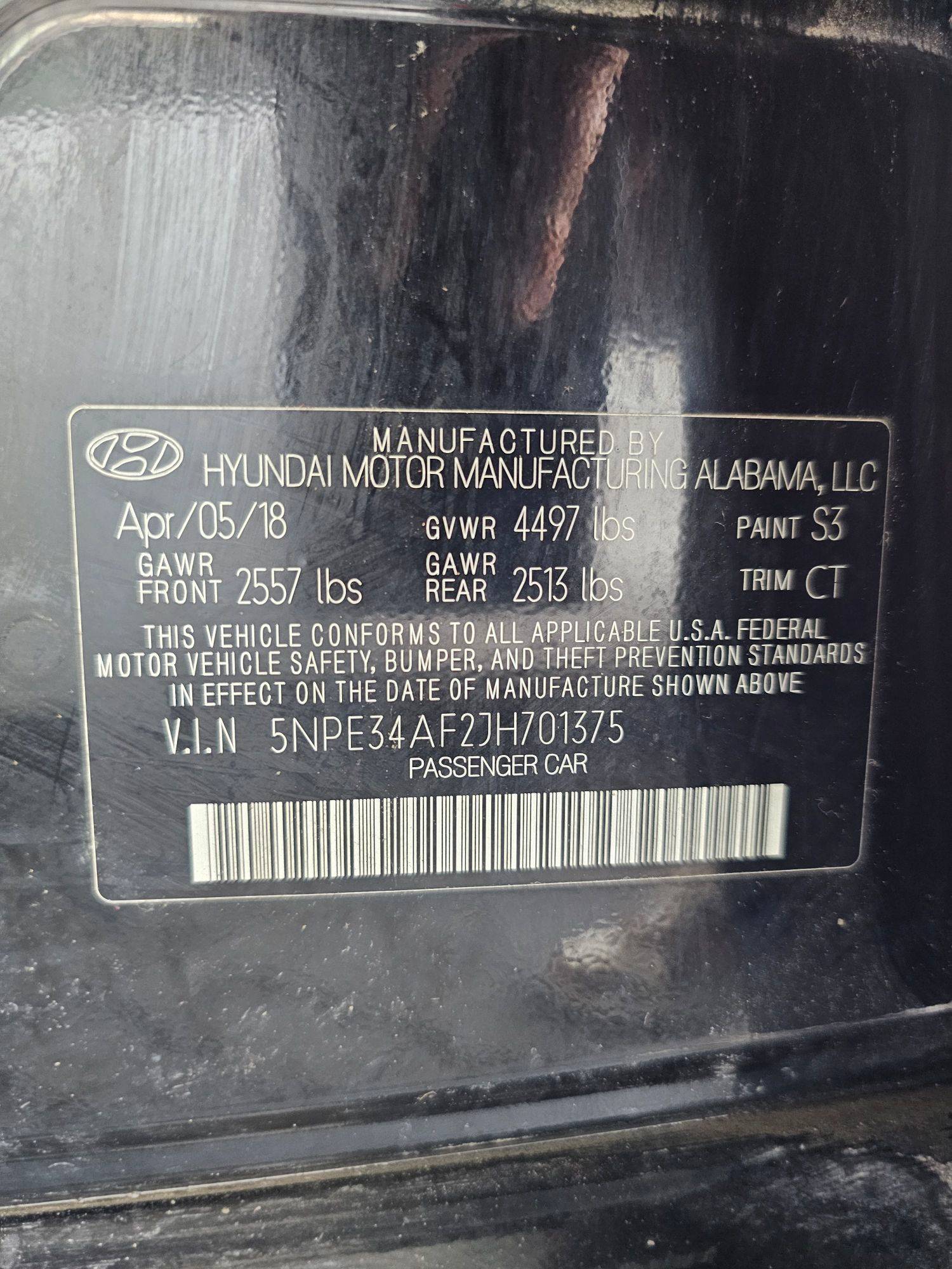2018 HYUNDAI SONATA — 96356 Miles — Lot 87553235 — Souq - Marhaba Auctions Used Cars - Image 10
