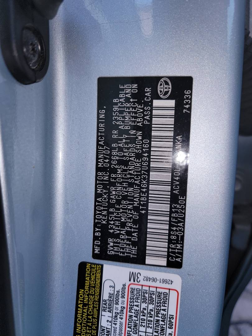 2007 TOYOTA CAMRY — 182194 Miles — Lot 37601814 - Marhaba Auctions Used Cars - Image 10