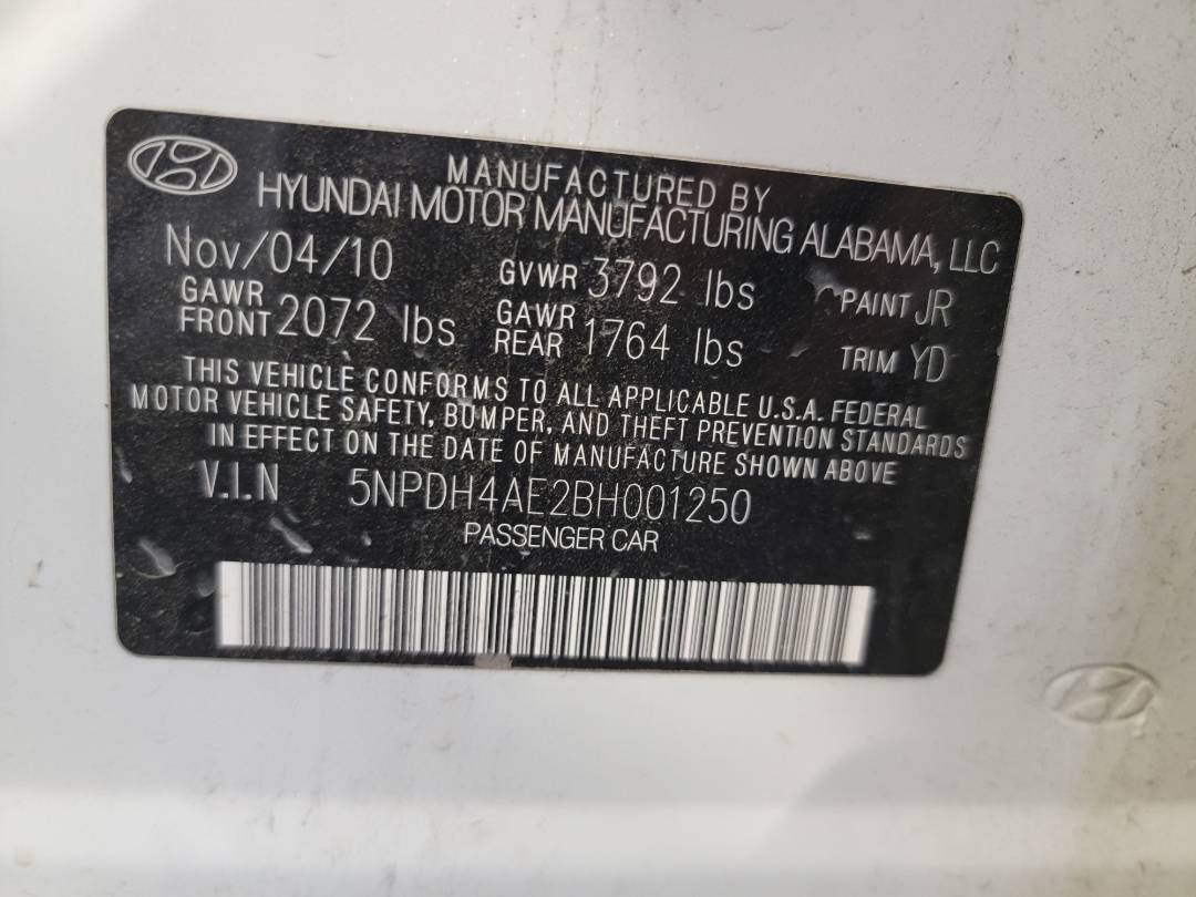 2011 HYUNDAI ELANTRA — Lot H001250 - Marhaba Auctions Used Cars - Image 9