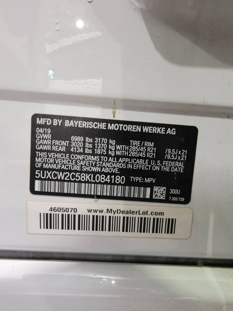 2019 BMW X7 XDRIVE40I — 82590 Miles — Lot KL084180 — Main - Marhaba Auctions Used Cars - Image 10