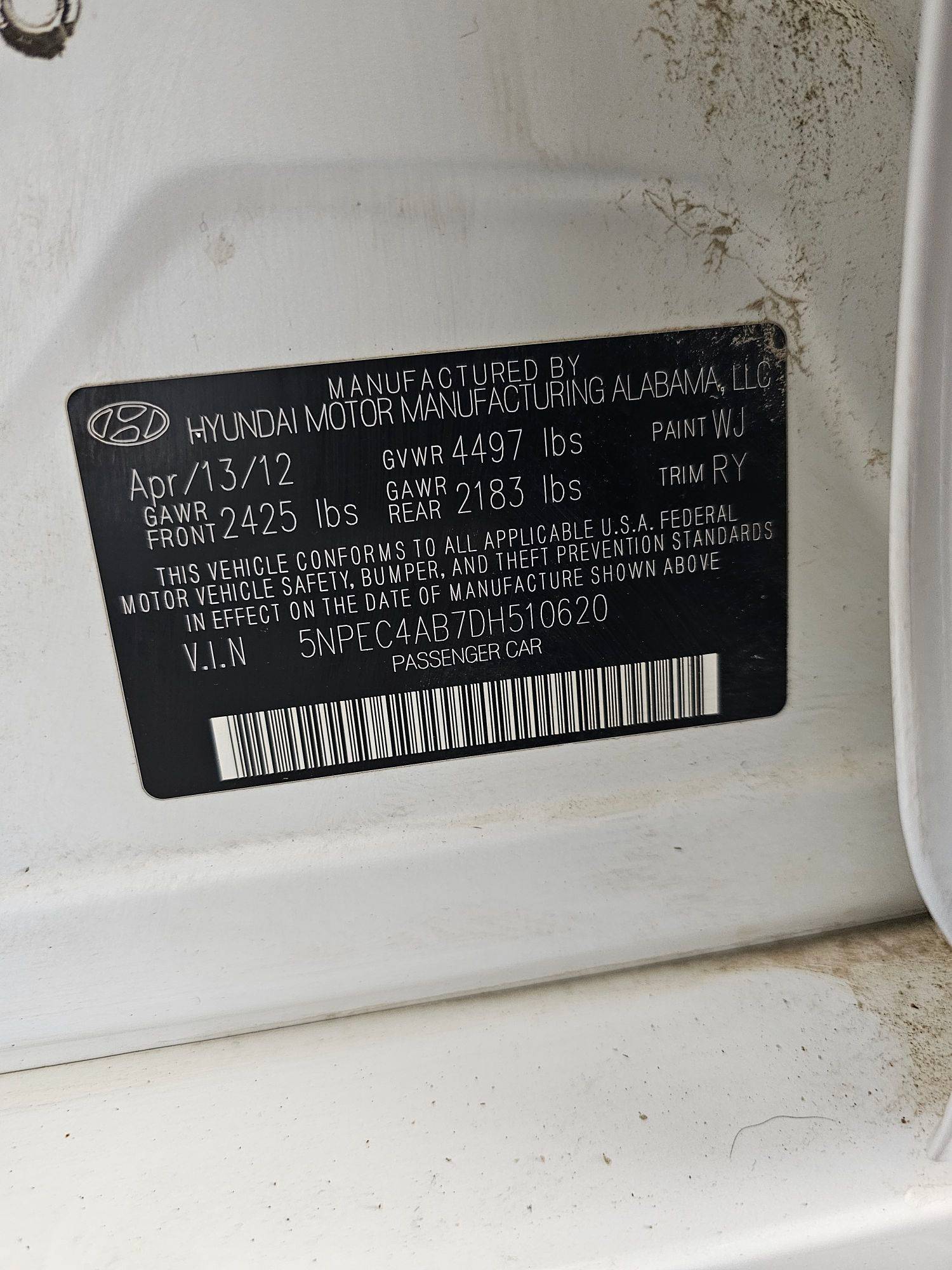 2013 HYUNDAI SONATA — 186759 Miles — Lot 41842753 — Main - Marhaba Auctions Used Cars - Image 10