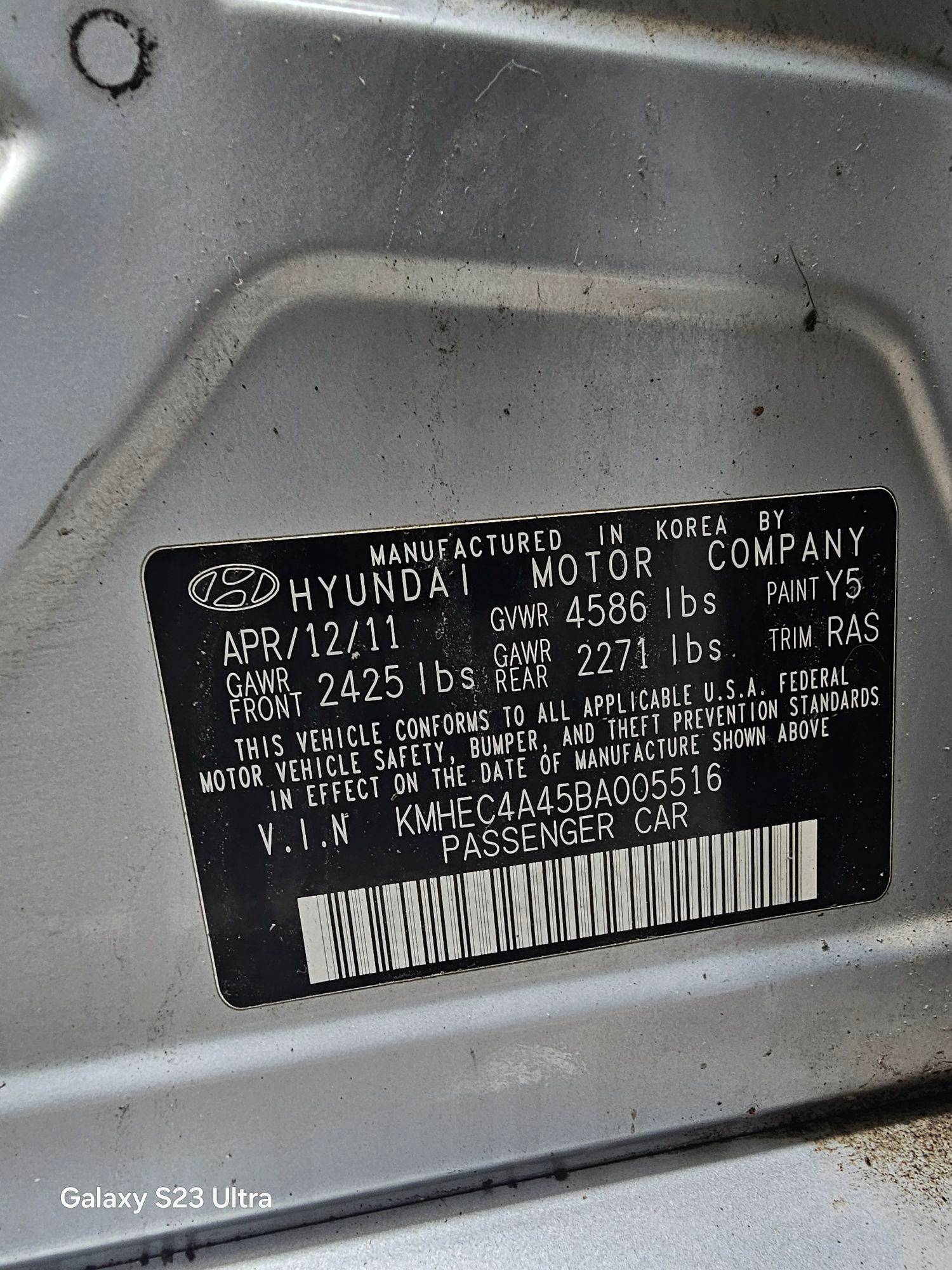 2011 HYUNDAI SONATA — 207273 Miles — Lot A005516 — Main - Marhaba Auctions Used Cars - Image 10