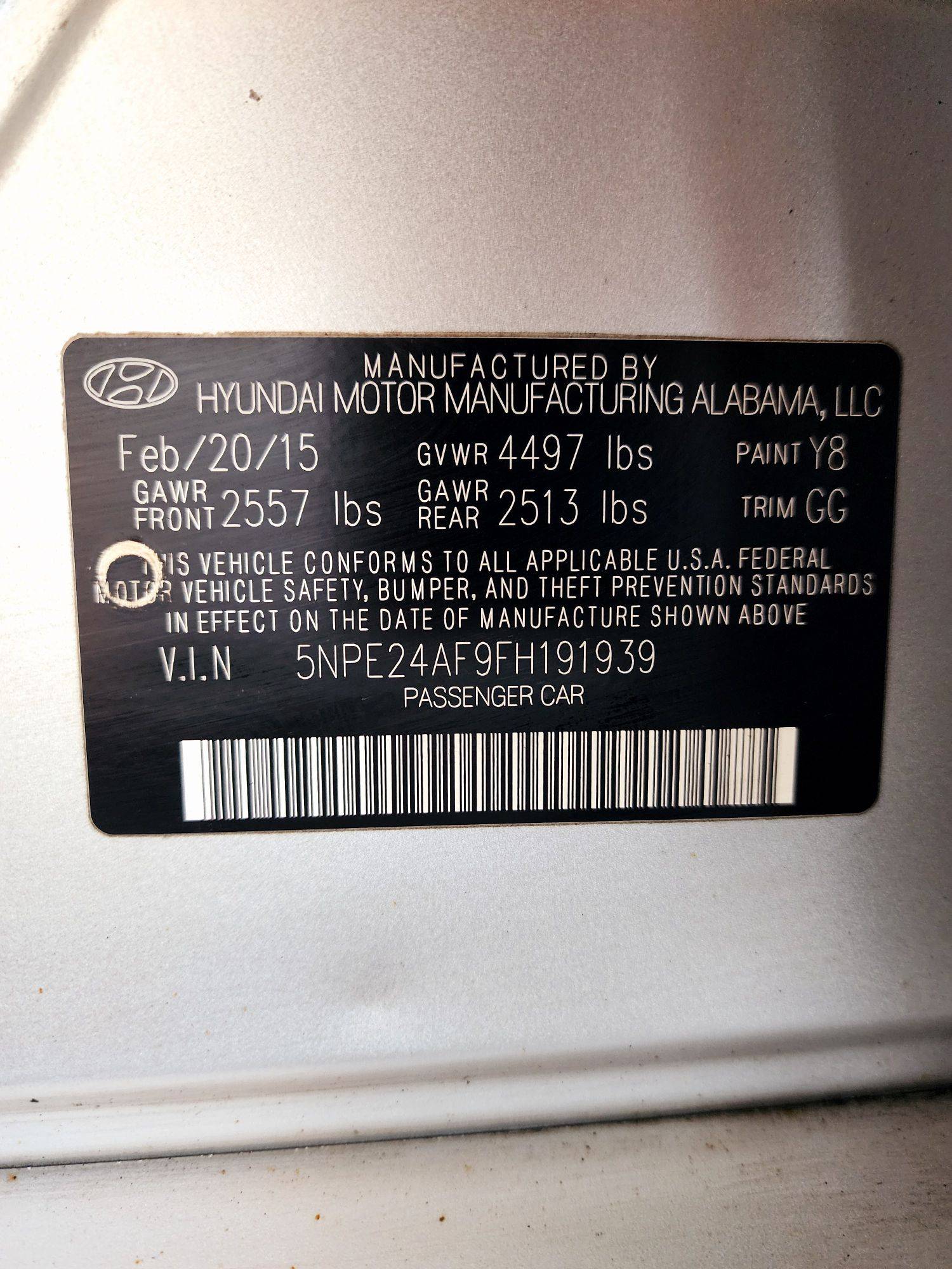2015 HYUNDAI SONATA — 169808 Miles — Lot 73252784 — Souq - Marhaba Auctions Used Cars - Image 9