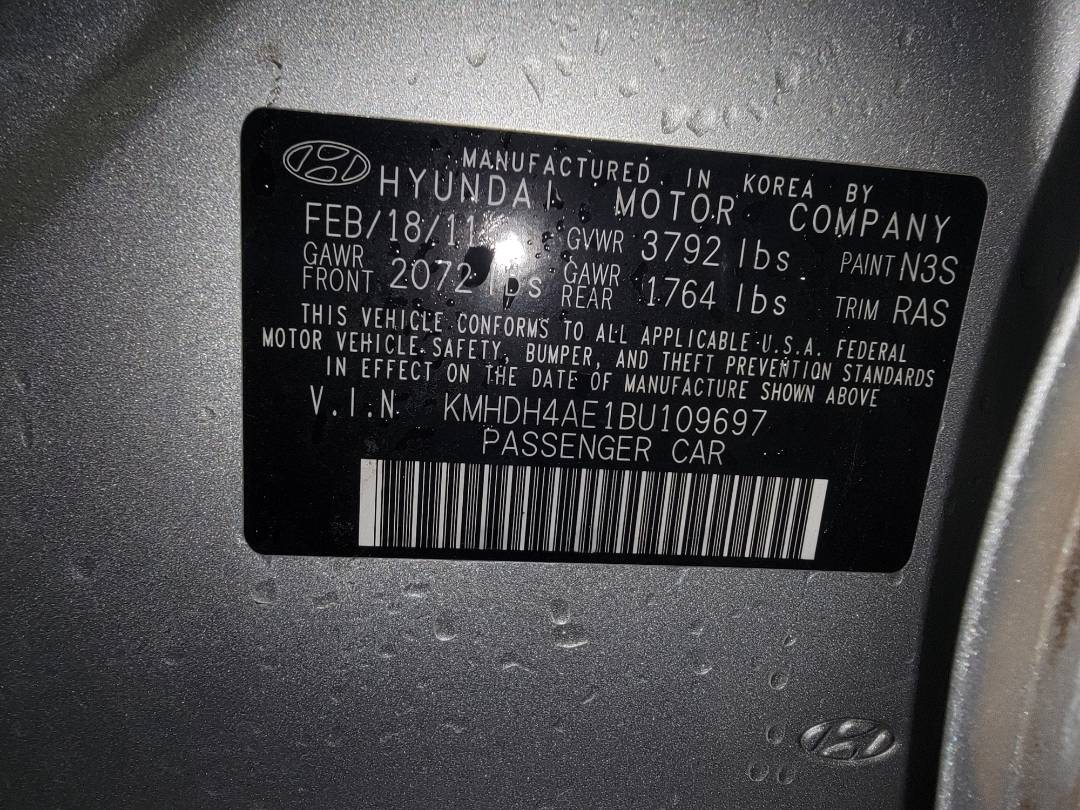 2011 HYUNDAI ELANTRA — 126368 Miles — Lot 38028048 - Marhaba Auctions Used Cars - Image 10