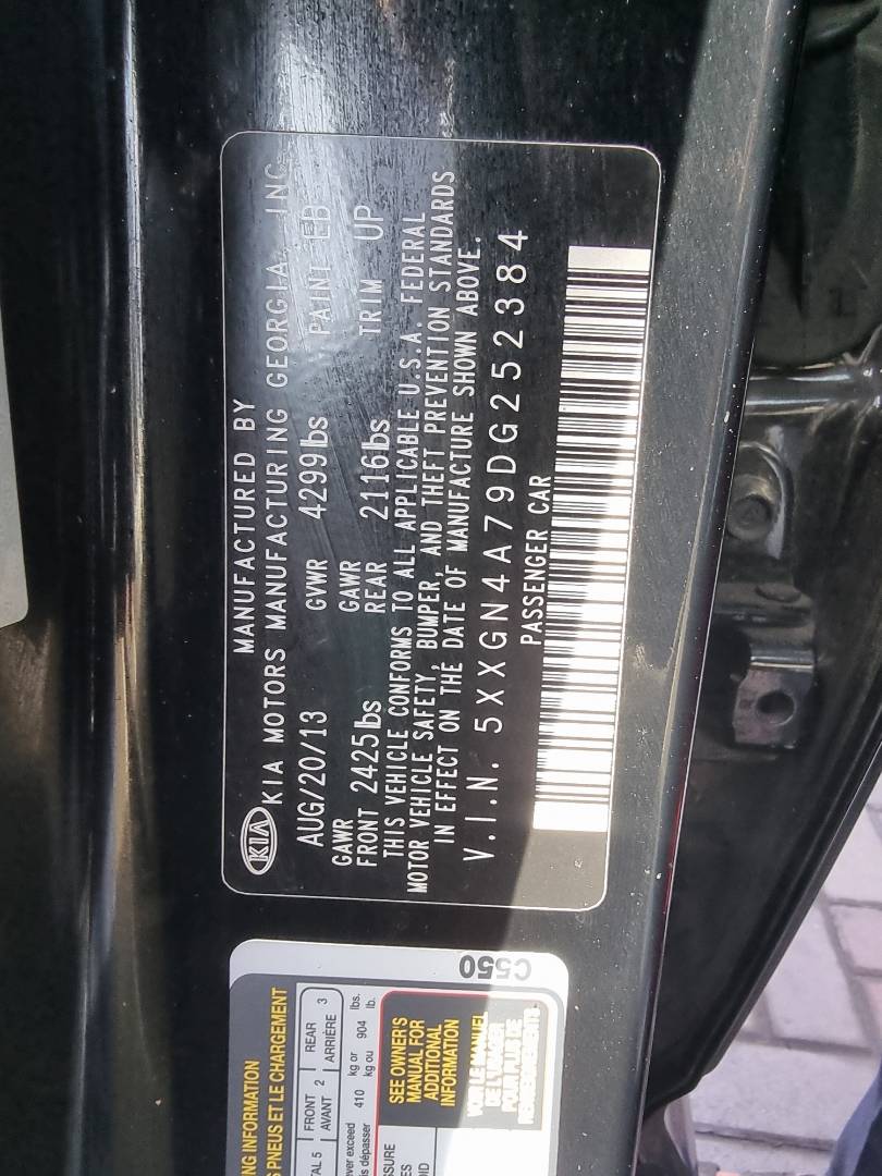 2013 KIA OPTIMA — 168357 Miles — Lot 215487 — Ind. 12 - Marhaba Auctions Used Cars - Image 11