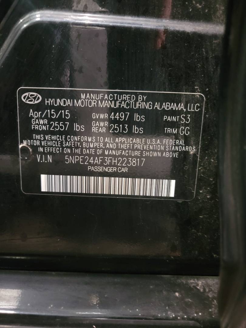 2015 HYUNDAI SONATA — 158083 Miles — Lot H223817 — Souq - Marhaba Auctions Used Cars - Image 10