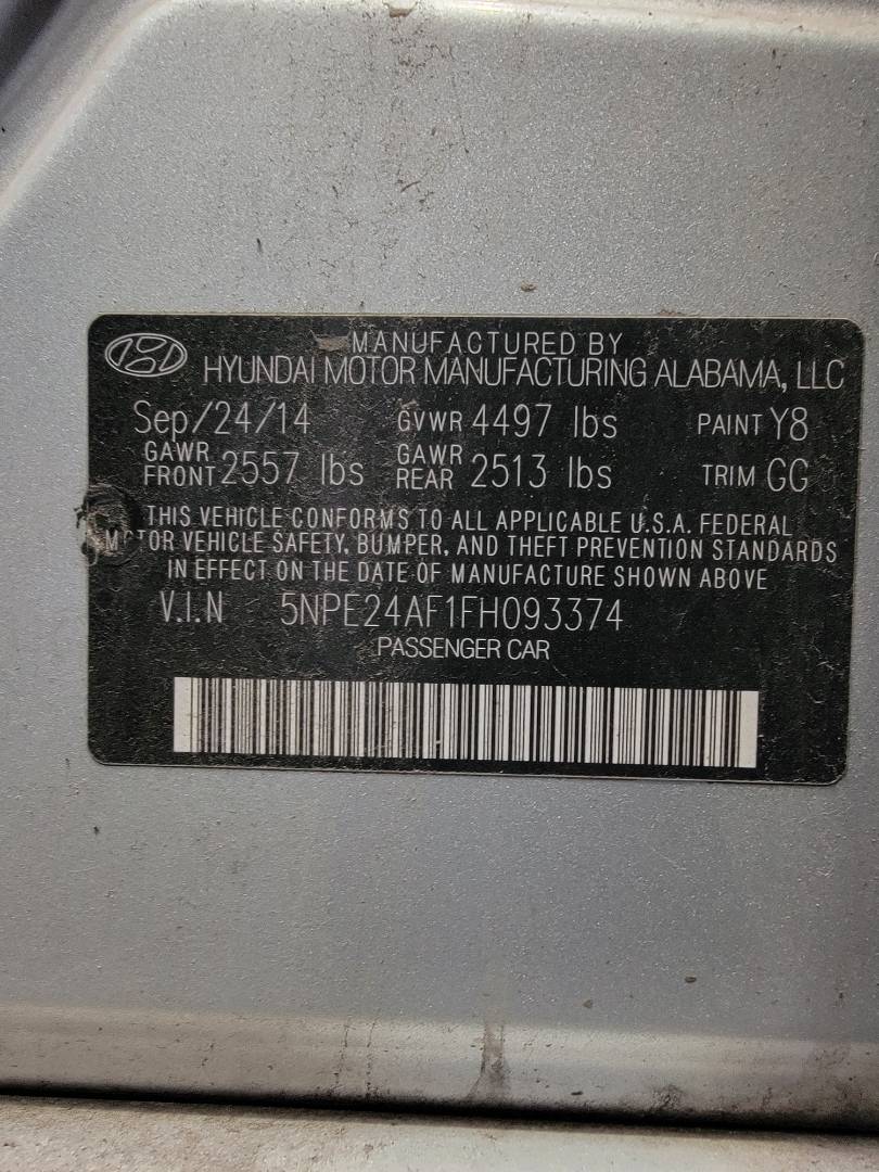 2015 HYUNDAI SONATA — 121191 Miles — Lot 71431483 — Main - Marhaba Auctions Used Cars - Image 9