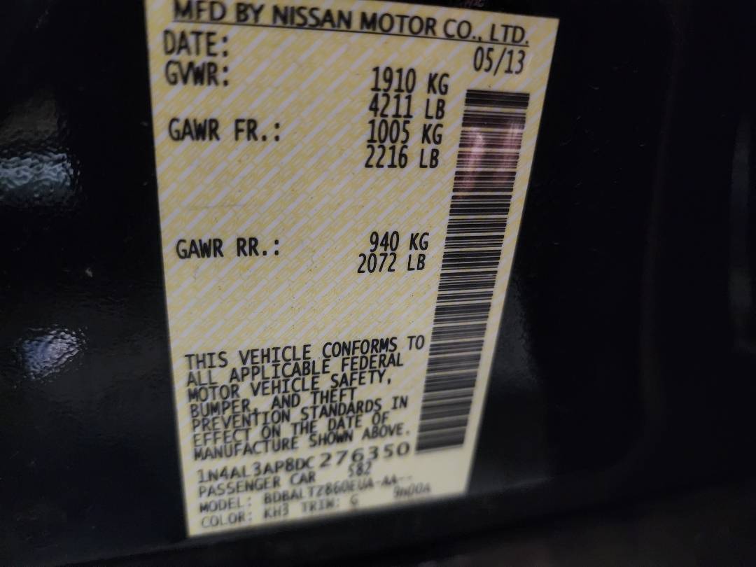 2013 NISSAN ALTIMA — 162999 Miles — Lot 42924364 - Marhaba Auctions Used Cars - Image 4