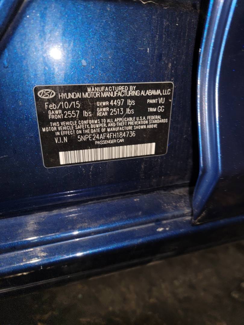 2015 HYUNDAI SONATA — 119109 Miles — Lot 37056674 - Marhaba Auctions Used Cars - Image 10