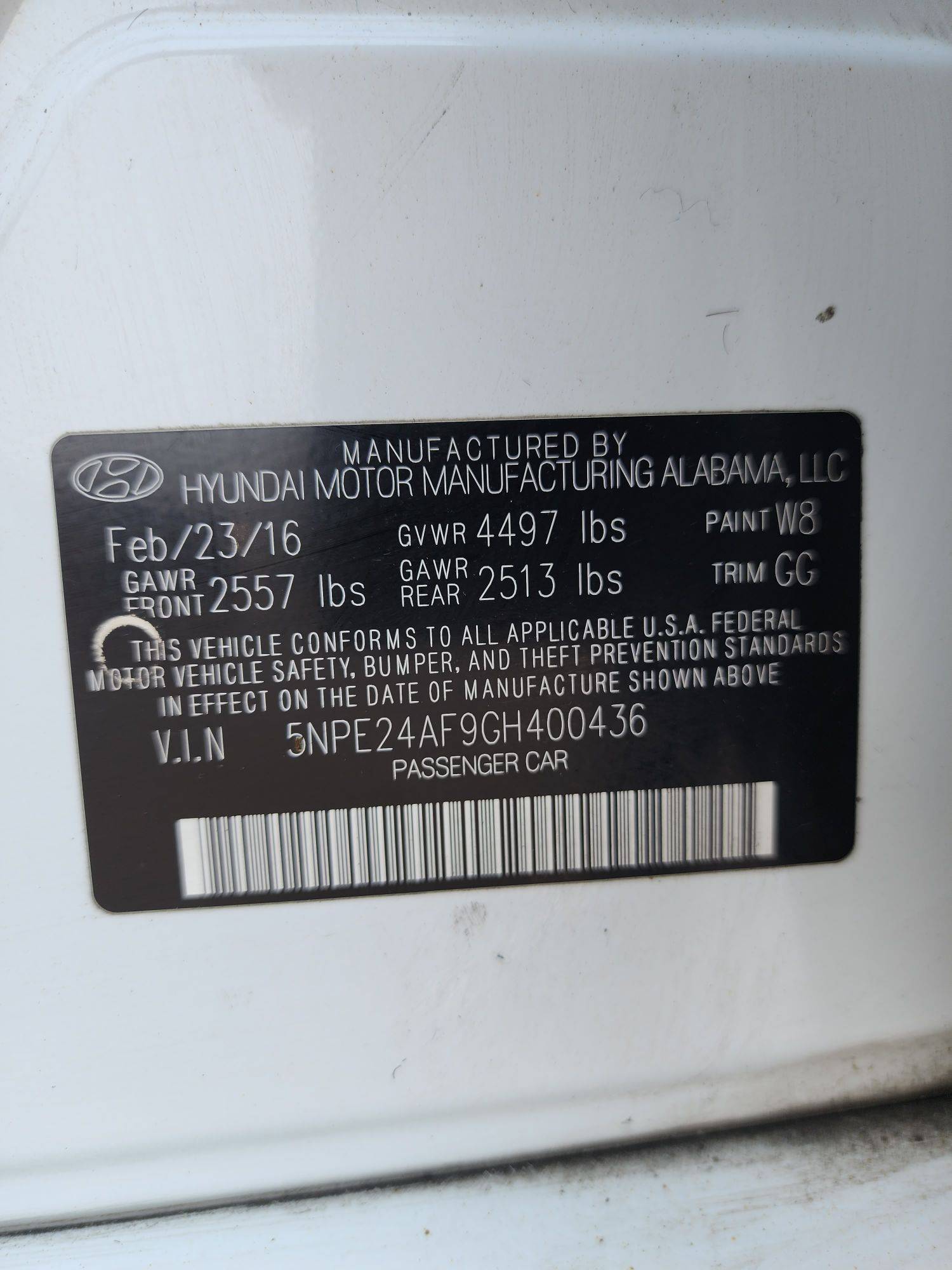 2016 HYUNDAI SONATA — 143495 Miles — Lot 54527554 — Souq - Marhaba Auctions Used Cars - Image 9