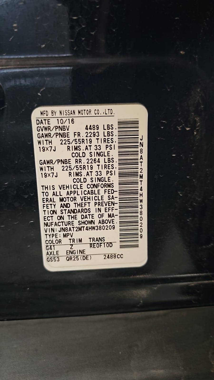 2017 NISSAN ROGUE — 99118 Miles — Lot T4HW380209 — Souq - Marhaba Auctions Used Cars - Image 7