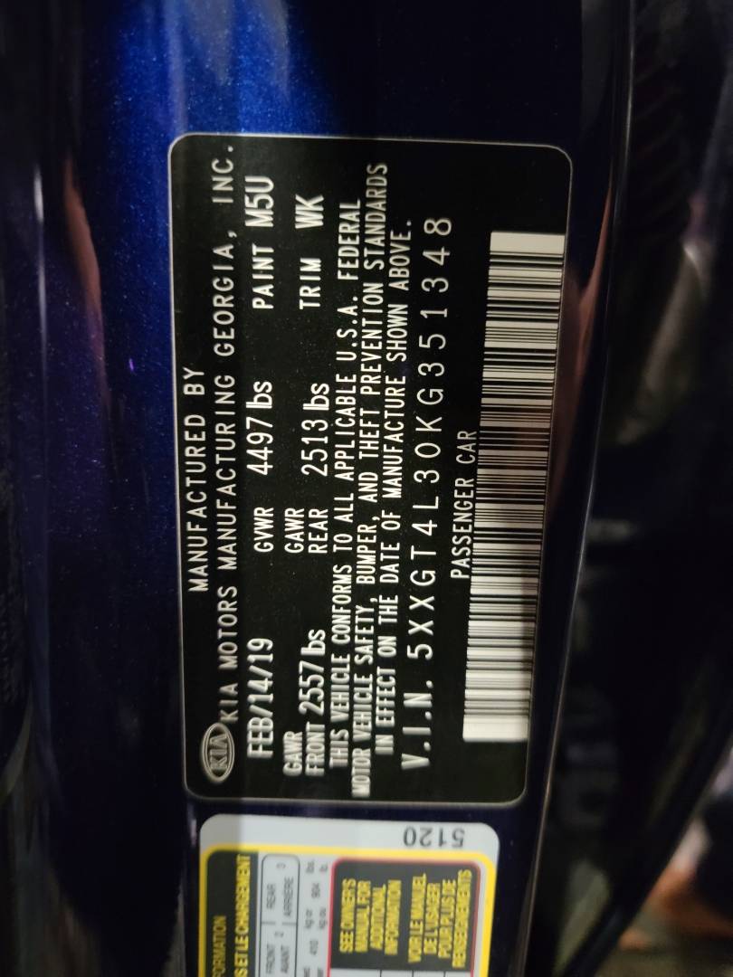 2019 KIA OPTIMA — 149885 Miles — Lot KG351348 — Main - Marhaba Auctions Used Cars - Image 10