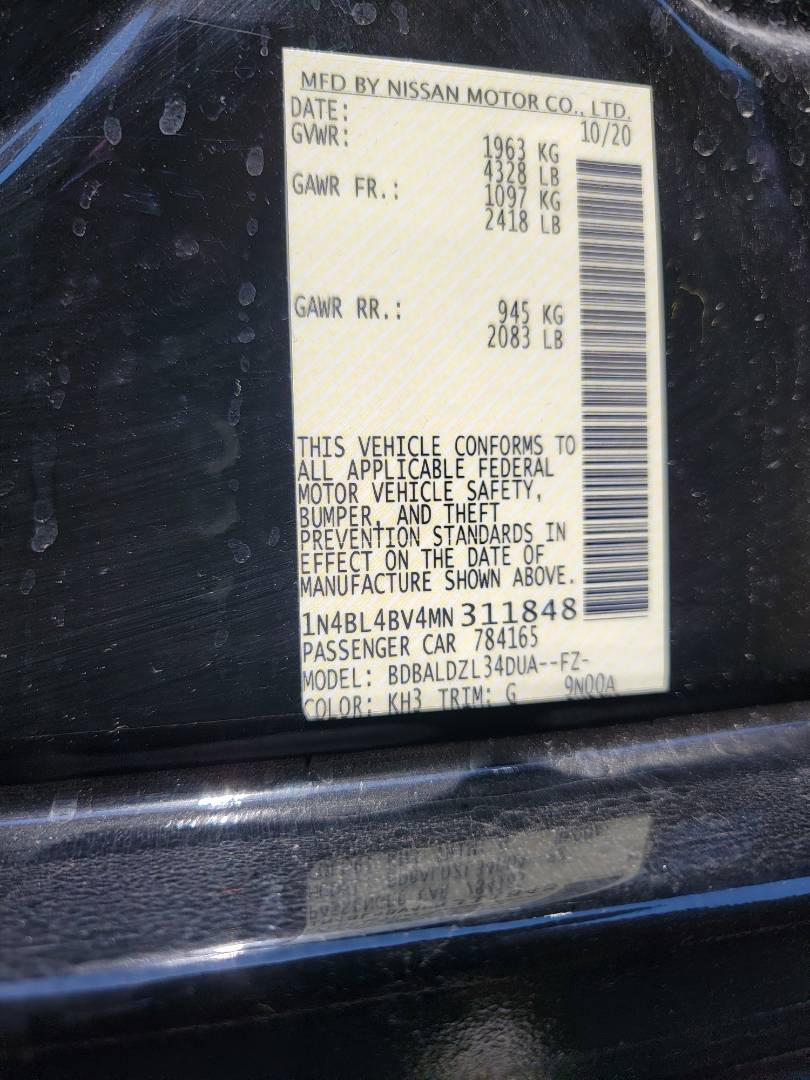 2021 NISSAN ALTIMA — 43563 Miles — Lot 38194623 - Marhaba Auctions Used Cars - Image 9