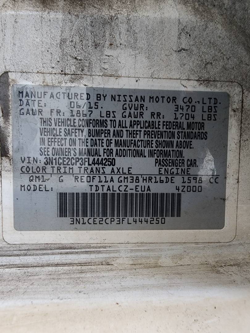 2015 NISSAN VERSA NOTE — 155822 Miles — Lot 38525104 - Marhaba Auctions Used Cars - Image 8