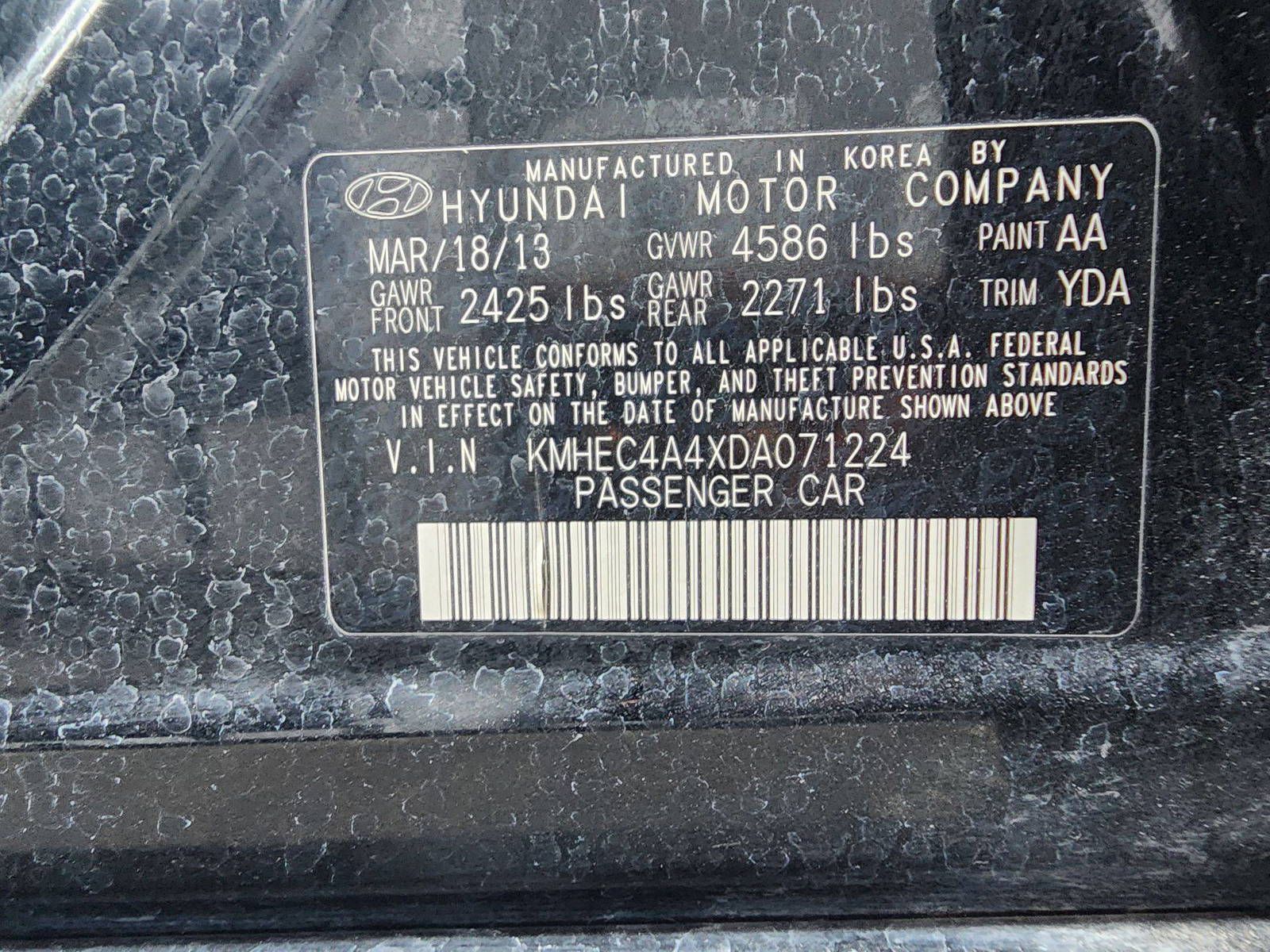 2013 HYUNDAI SONATA — 152406 Miles — Lot 71224 — Al Quoz - Marhaba Auctions Used Cars - Image 11