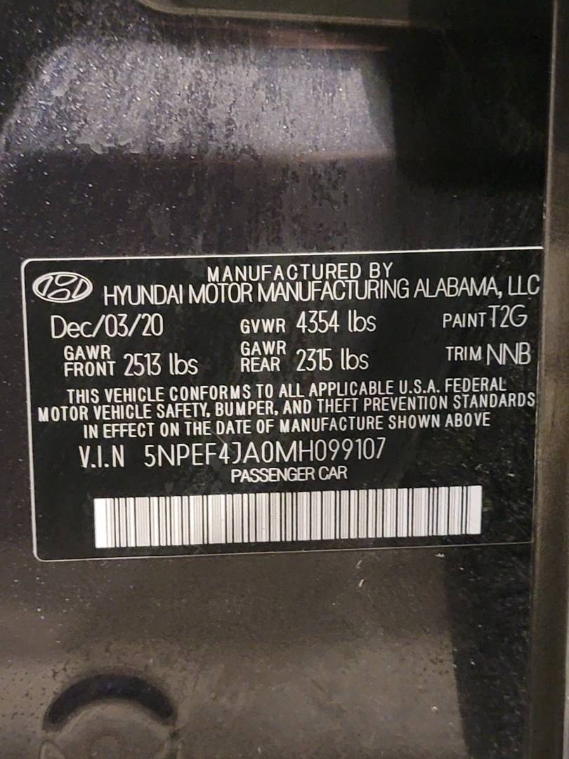 2021 HYUNDAI SONATA — 32149 Miles — Lot 99107 — Main - Marhaba Auctions Used Cars - Image 11