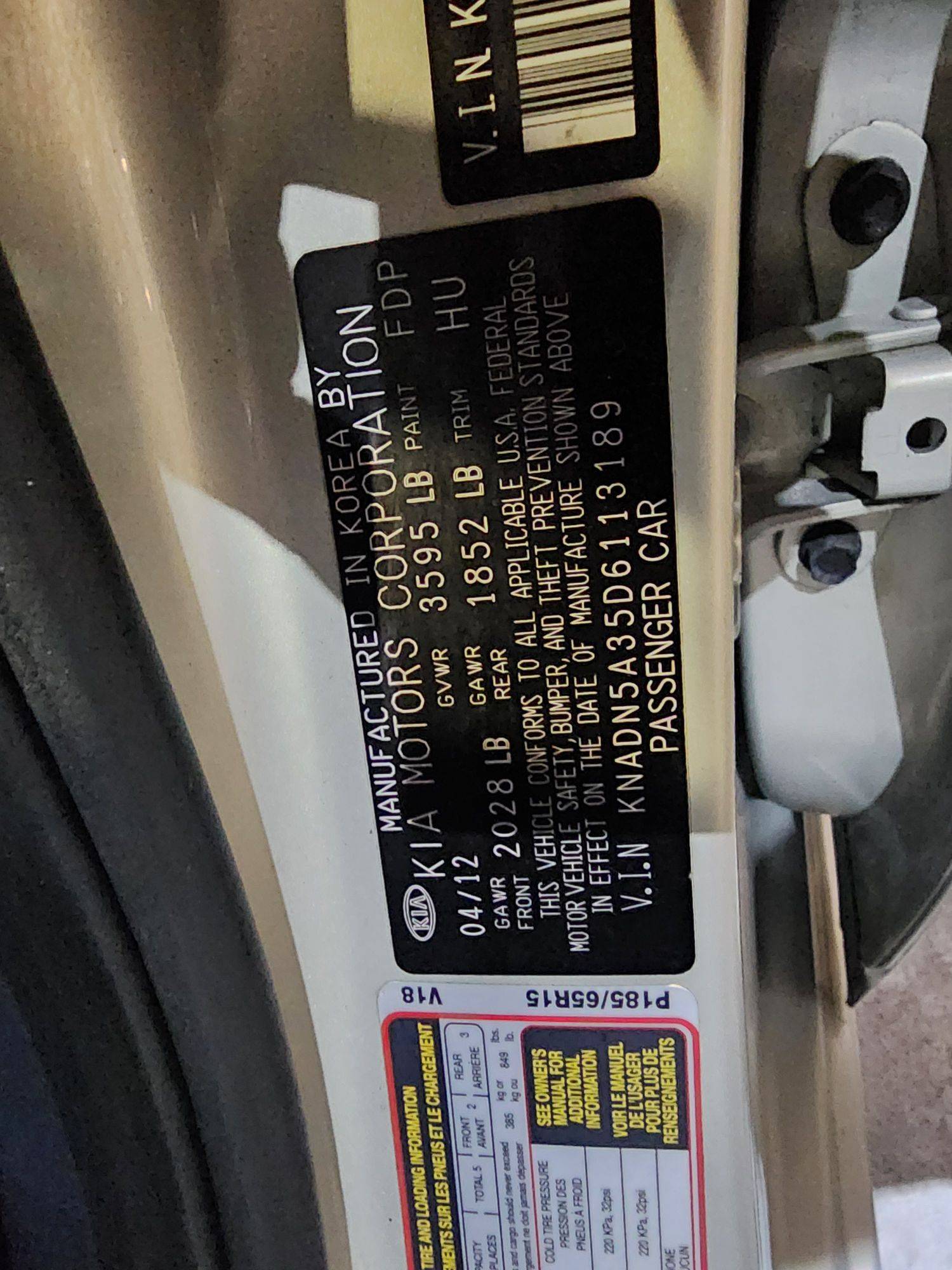 2013 KIA RIO — 237584 Miles — Lot 13189 — Al Quoz - Marhaba Auctions Used Cars - Image 10