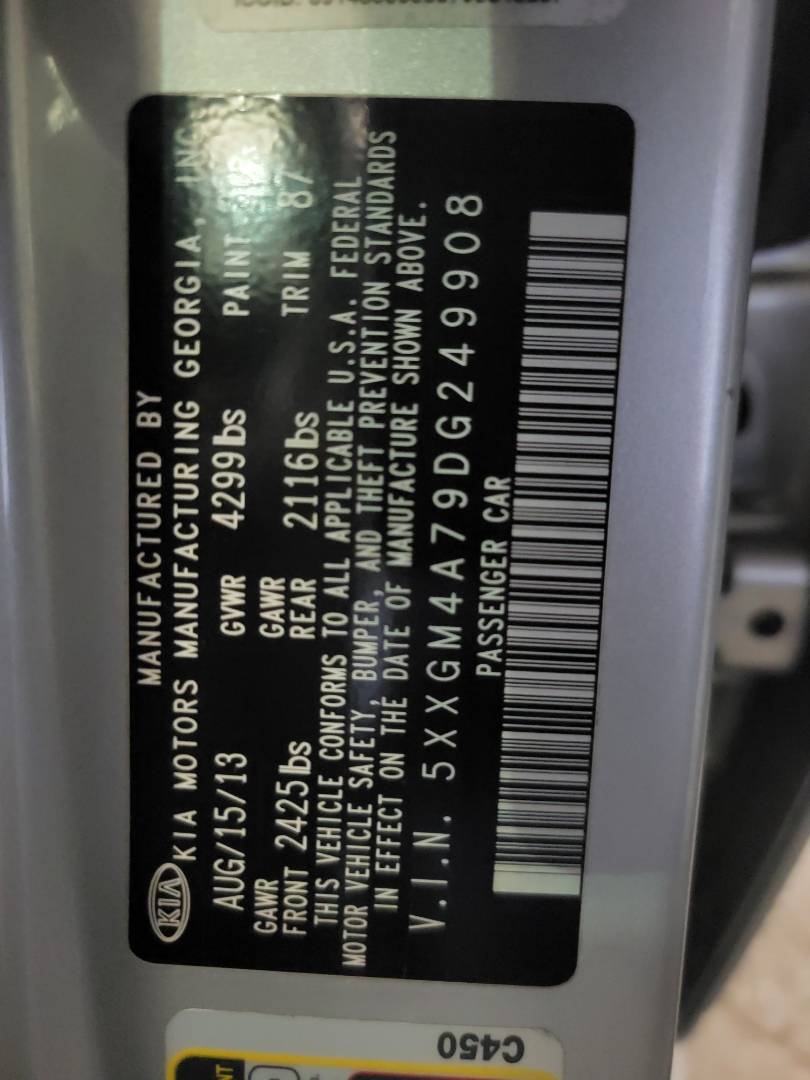 2013 KIA OPTIMA — 107169 Miles — Lot G249908 — Main - Marhaba Auctions Used Cars - Image 9