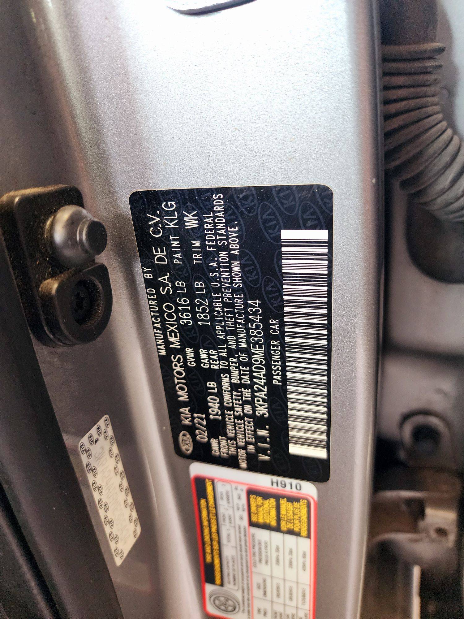 2021 KIA RIO — 86280 Miles — Lot D9ME385434 — Souq - Marhaba Auctions Used Cars - Image 9