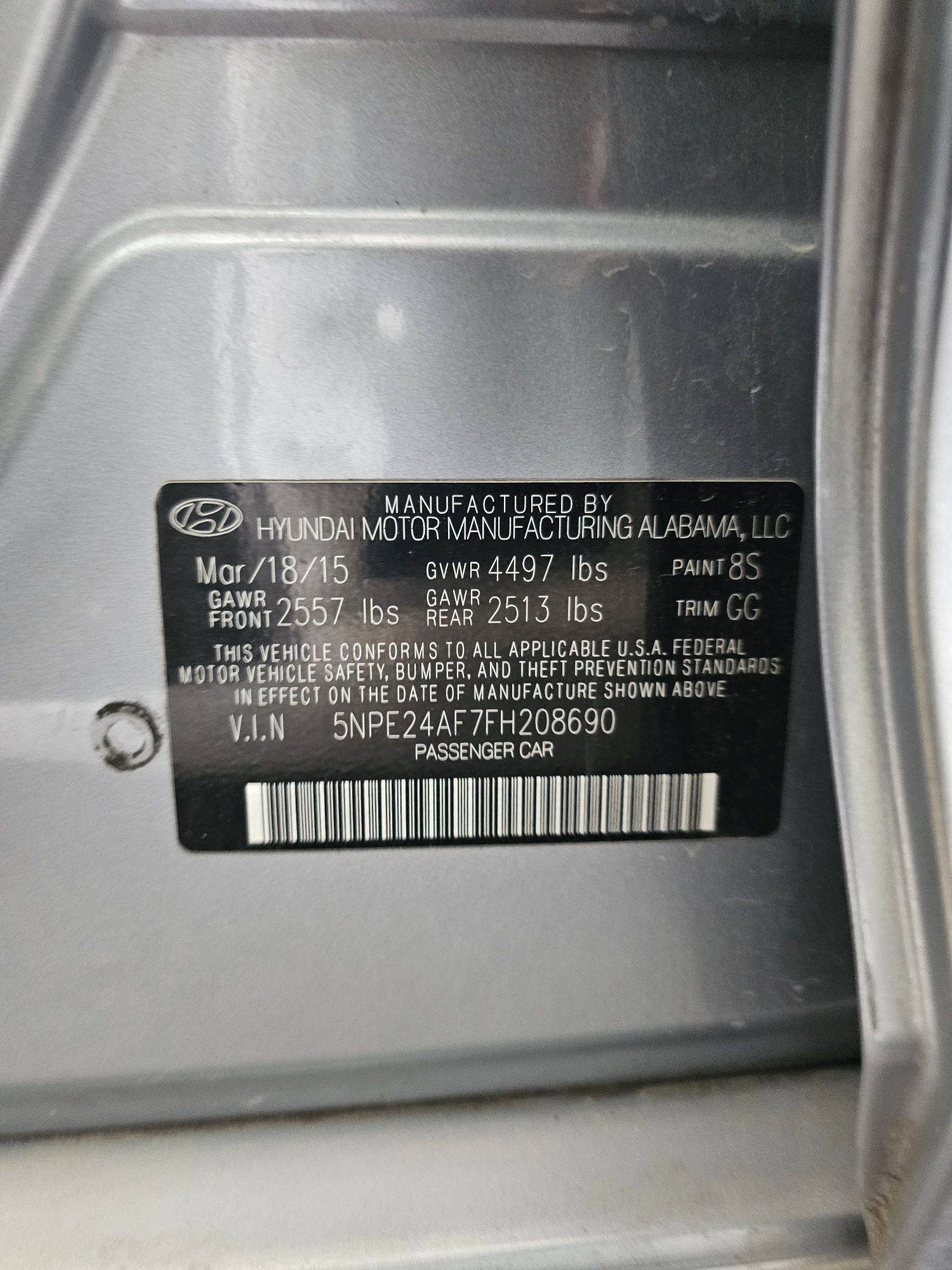 HYUNDAI SONATA 2015 - Marhaba Auction Used Cars - Image 9