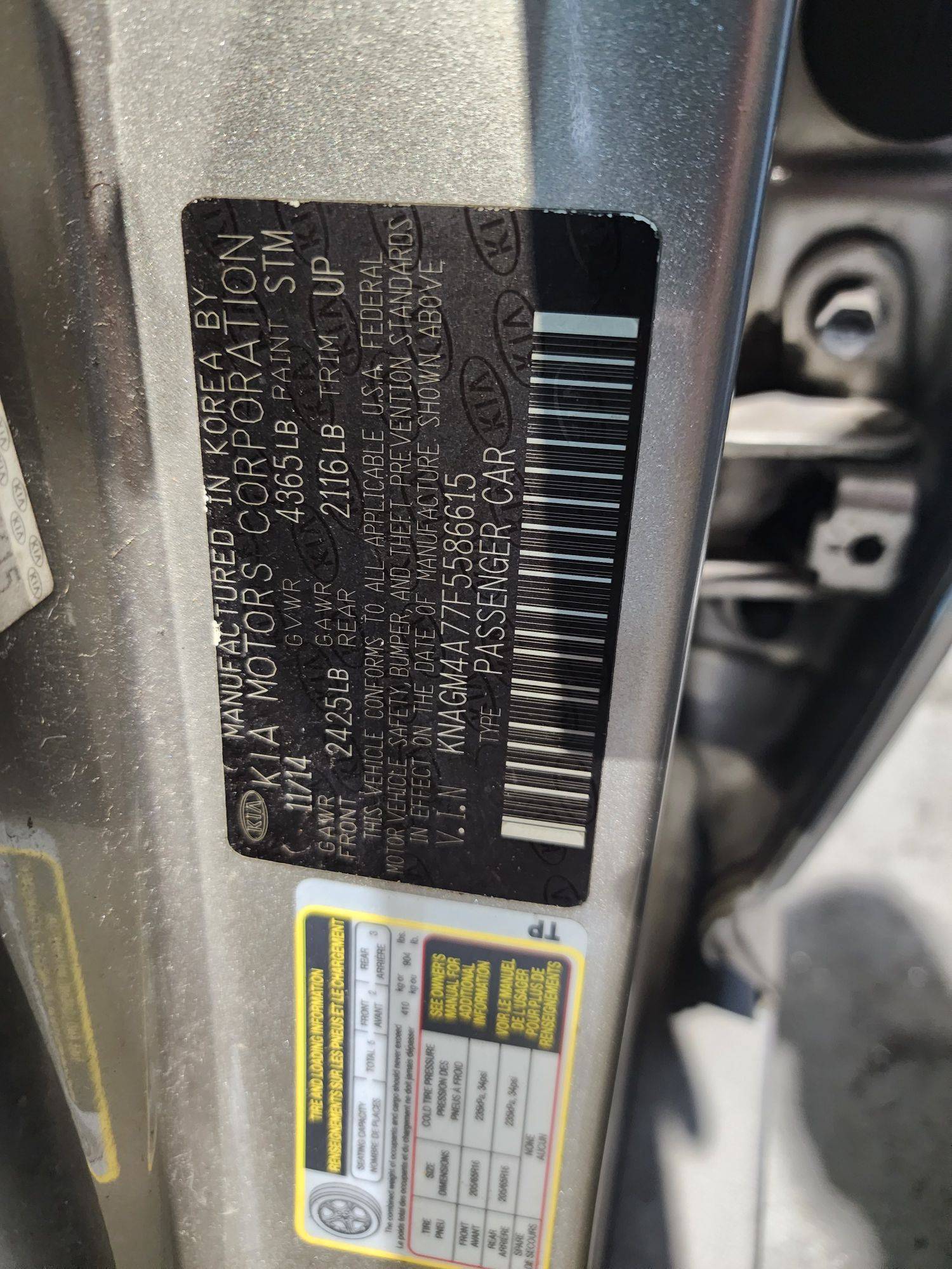 KIA OPTIMA 2015 - Marhaba Auction Used Cars - Image 10