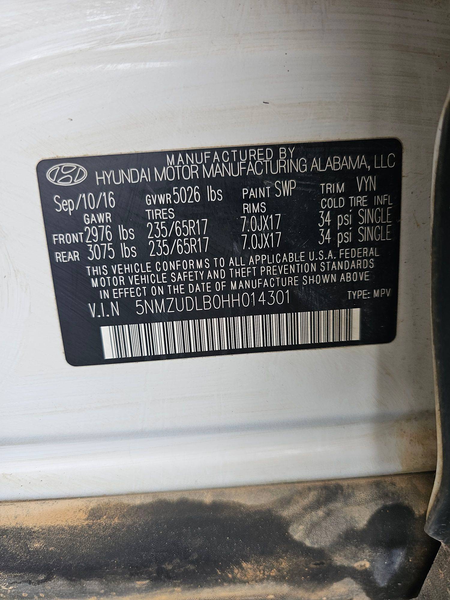 HYUNDAI SANTA FE SPORT 2017 - Marhaba Auction Used Cars - Image 9