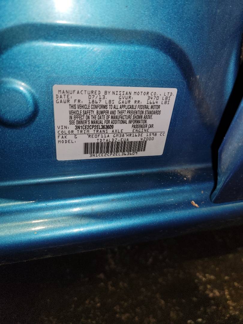 2014 NISSAN VERSA NOTE — 76367 Miles — Lot 67690093 - Marhaba Auctions Used Cars - Image 9