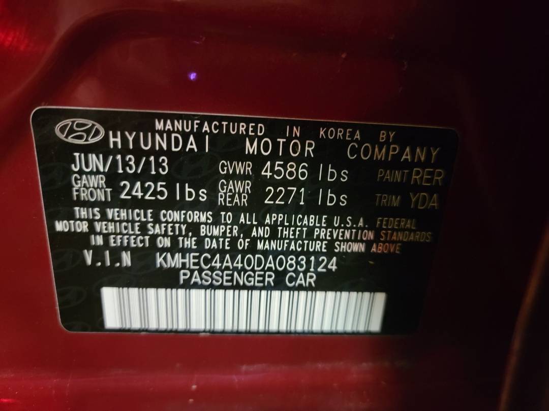 2013 HYUNDAI SONATA — 179000 Miles — Lot DA083124 - Marhaba Auctions Used Cars - Image 9