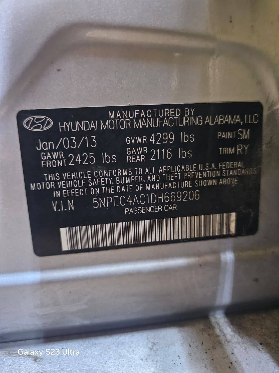 HYUNDAI SONATA 2013 - Marhaba Auction Used Cars - Image 11