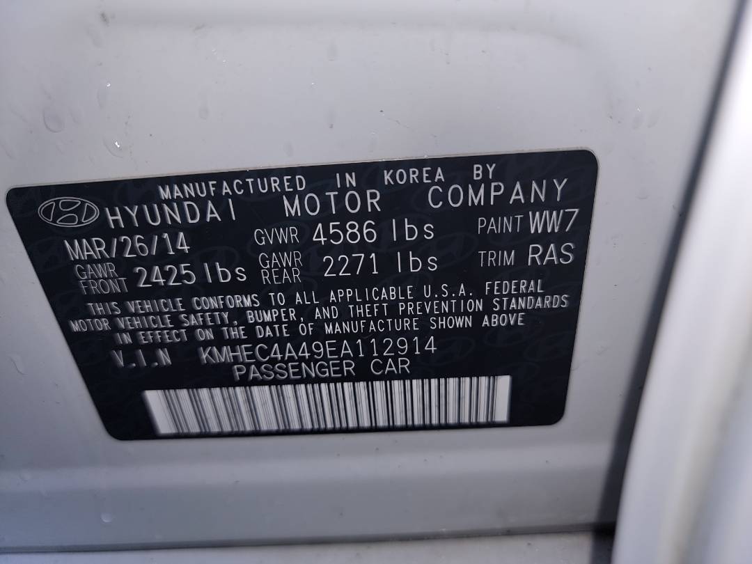 2014 HYUNDAI SONATA — 164525 Miles — Lot A112914 - Marhaba Auctions Used Cars - Image 9