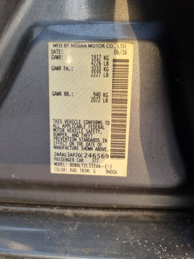 2016 NISSAN ALTIMA — 153816 Miles — Lot 51891925 — Souq - Marhaba Auctions Used Cars - Image 10