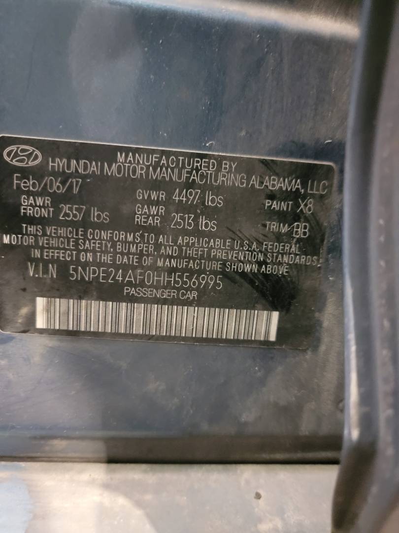 2017 HYUNDAI SONATA — 166454 Miles — Lot H556995 — Main - Marhaba Auctions Used Cars - Image 9