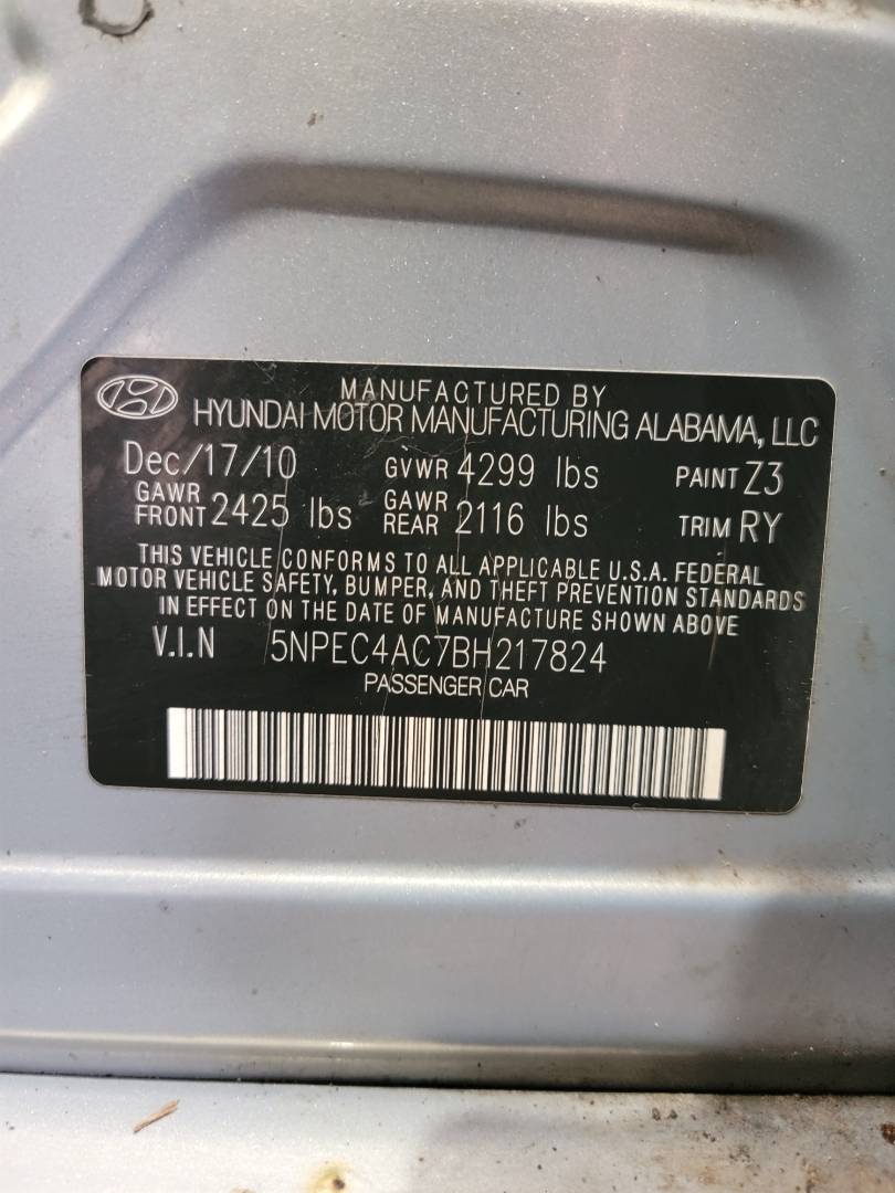 2011 HYUNDAI SONATA — 187755 Miles — Lot H217824 — Main - Marhaba Auctions Used Cars - Image 10