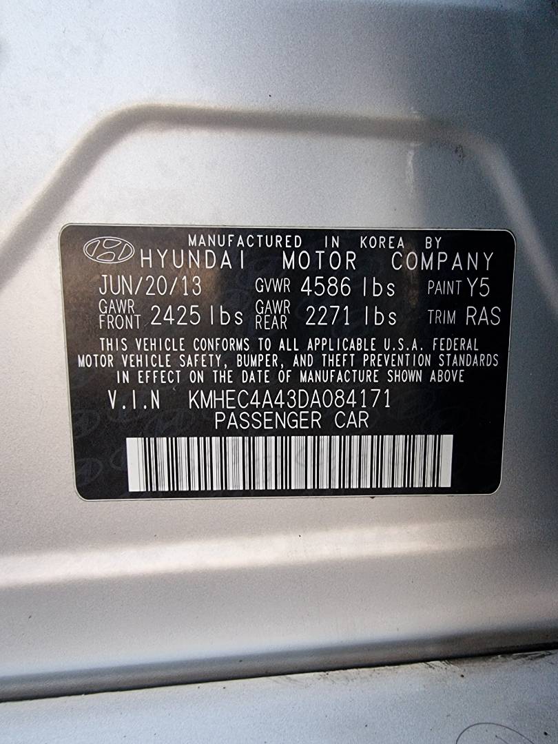 2013 HYUNDAI SONATA — 231400 Miles — Lot 125487 — Main - Marhaba Auctions Used Cars - Image 9