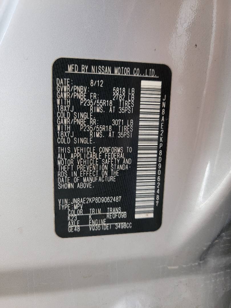 2013 NISSAN QUEST — 169102 Miles — Lot 38673465 - Marhaba Auctions Used Cars - Image 11