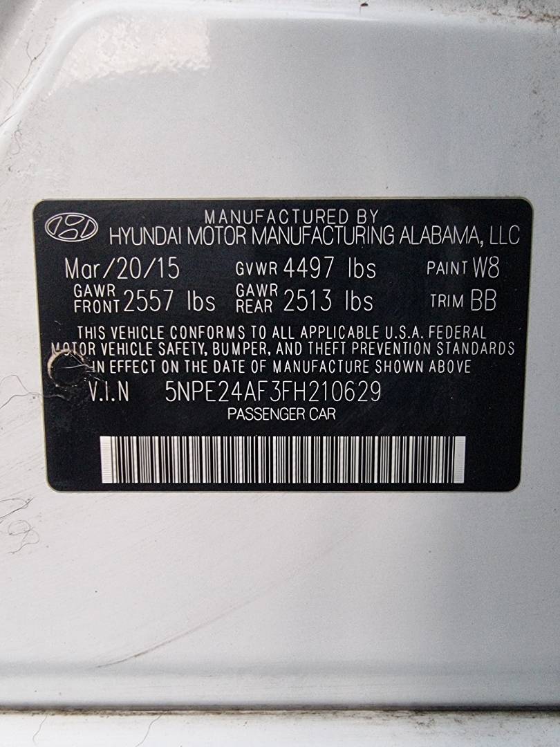 2015 HYUNDAI SONATA — 150002 Miles — Lot 215478 — Ind. 12 - Marhaba Auctions Used Cars - Image 9