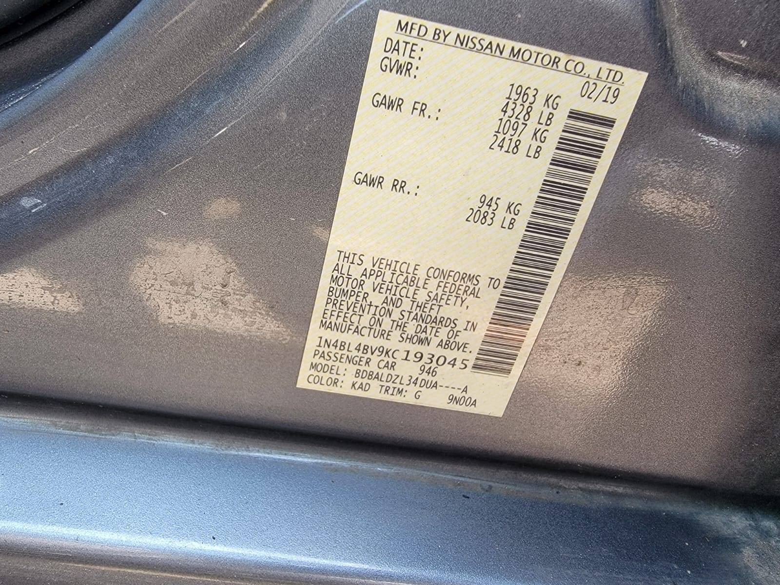 2019 NISSAN ALTIMA — 145952 Miles — Lot KC193045 — Main - Marhaba Auctions Used Cars - Image 8
