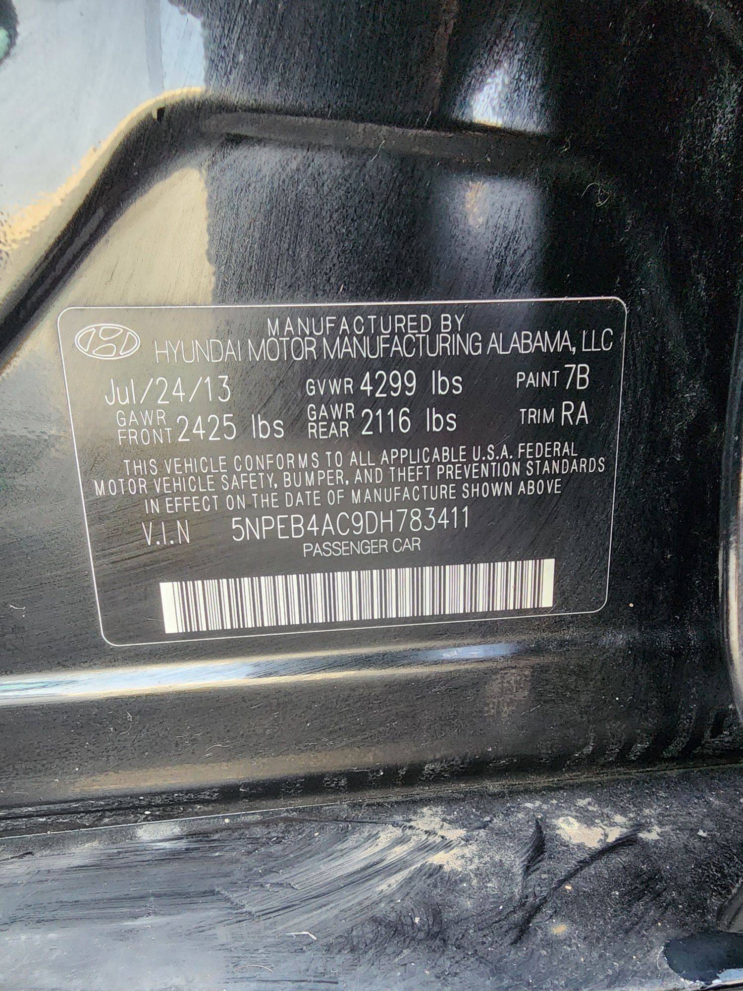 2013 HYUNDAI SONATA — 116580 Miles — Lot 83411 — Souq - Marhaba Auctions Used Cars - Image 11