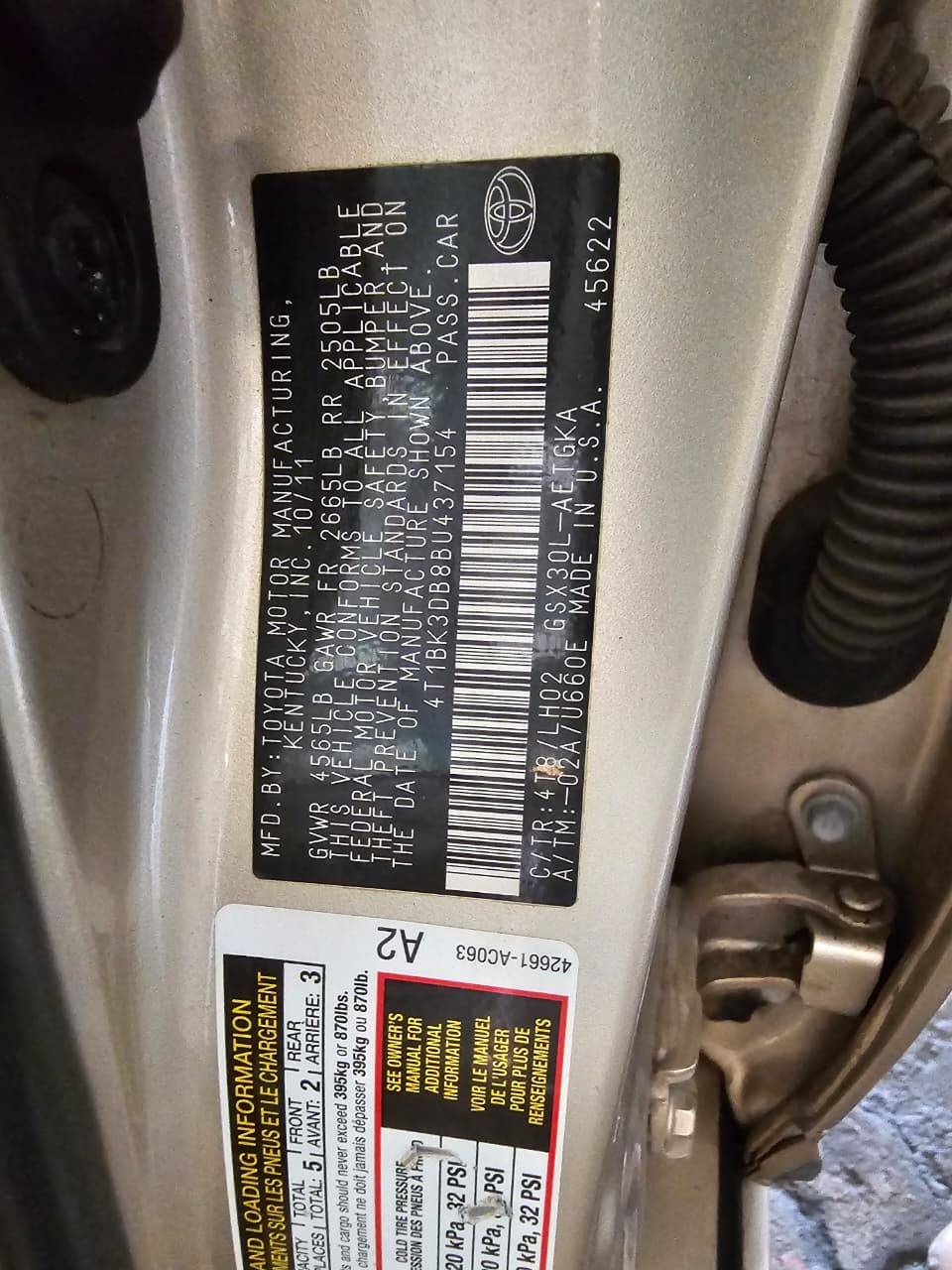 2011 TOYOTA AVALON — 203621 Miles — Lot U437154 — Main - Marhaba Auctions Used Cars - Image 11