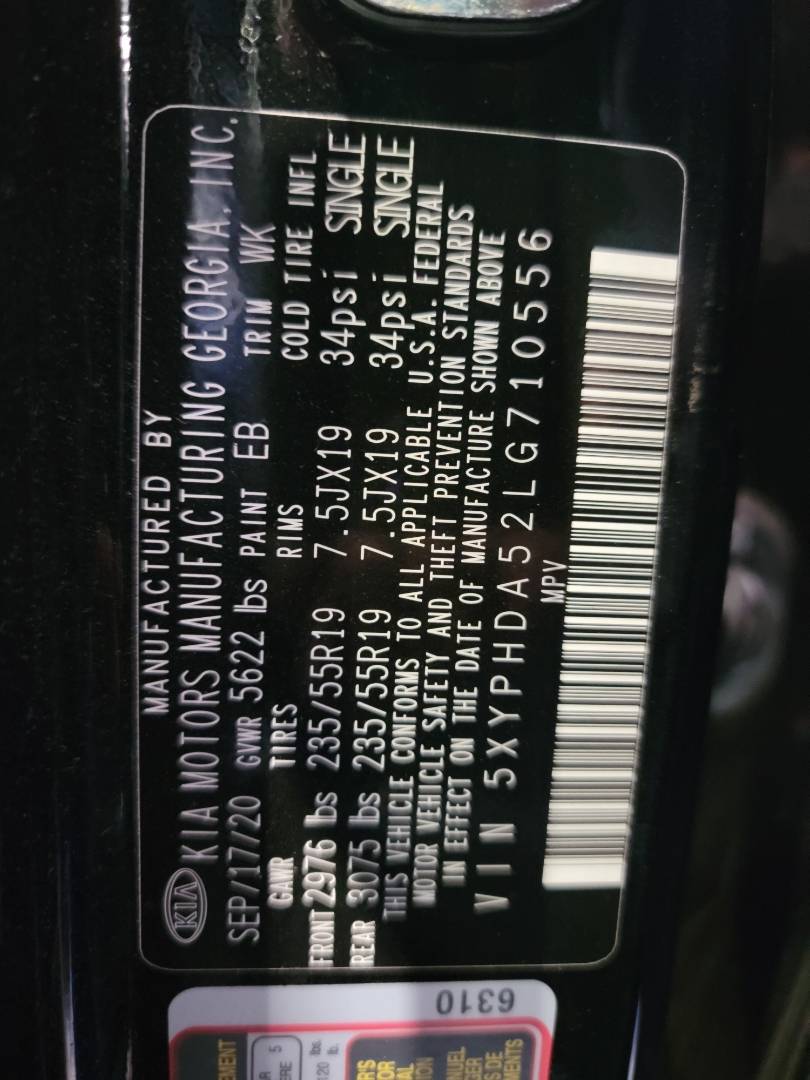 2020 KIA SORENTO — 89310 Miles — Lot G710556 — Main - Marhaba Auctions Used Cars - Image 9