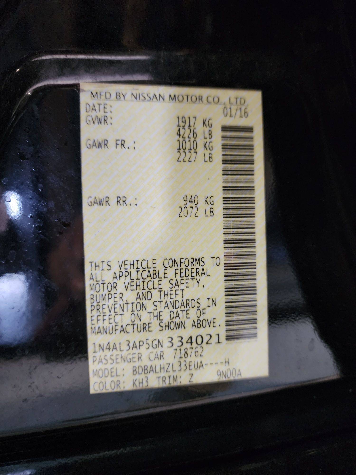 2016 NISSAN ALTIMA — 142392 Miles — Lot 39319213 — Al Quoz - Marhaba Auctions Used Cars - Image 11