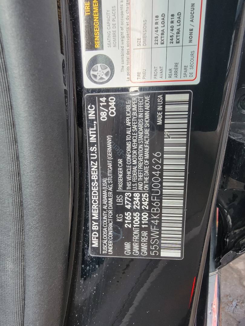 2015 MERCEDES BENZ C300 — 128389 Miles — Lot FU004626 — Main - Marhaba Auctions Used Cars - Image 10