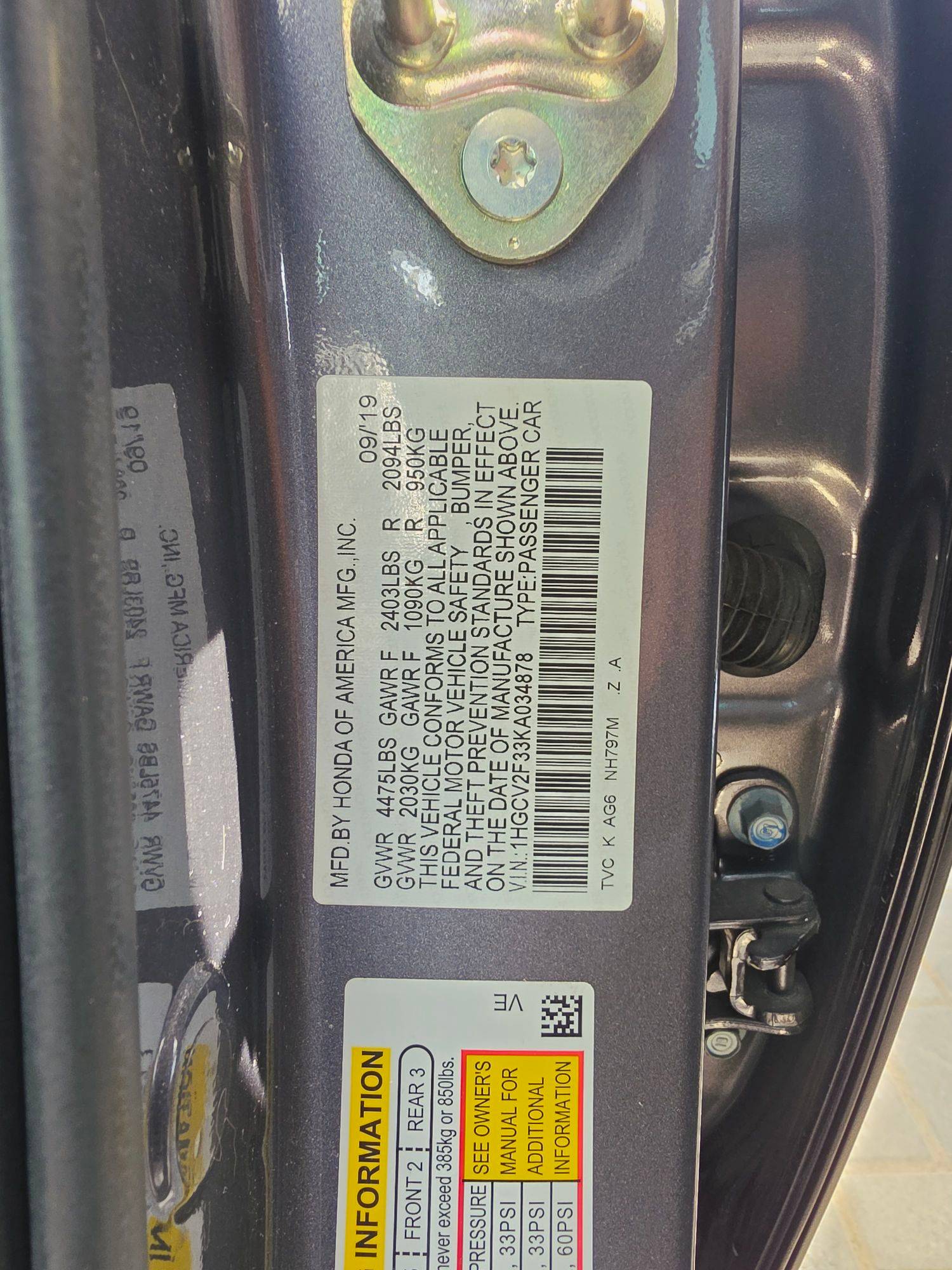 HONDA ACCORD 2019 - Marhaba Auction Used Cars - Image 11