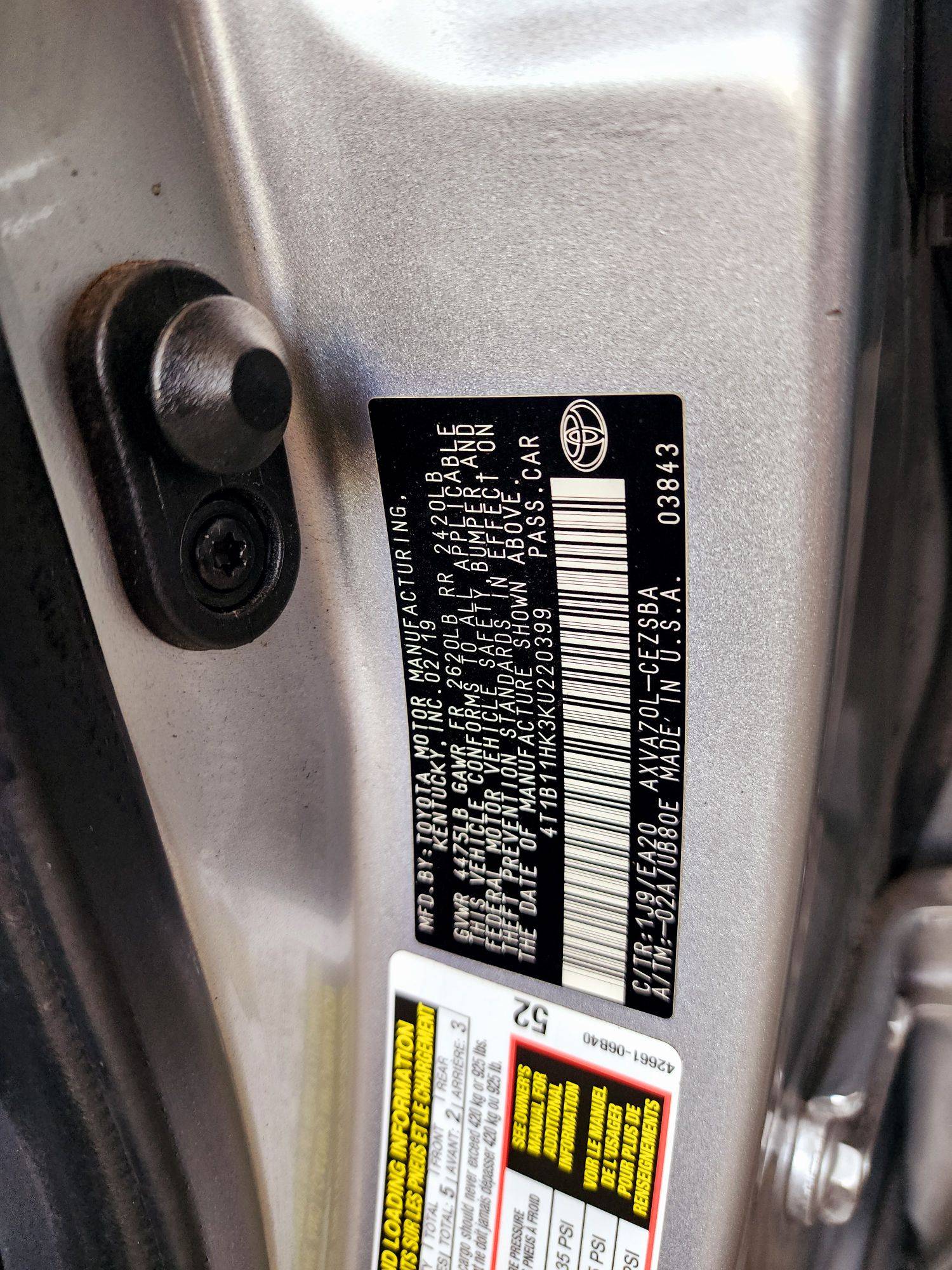2019 TOYOTA CAMRY — 123733 Miles — Lot 79694724 — Souq - Marhaba Auctions Used Cars - Image 9