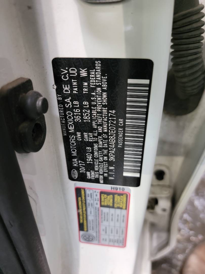 2018 KIA RIO — 104755 Miles — Lot 37404936 - Marhaba Auctions Used Cars - Image 6