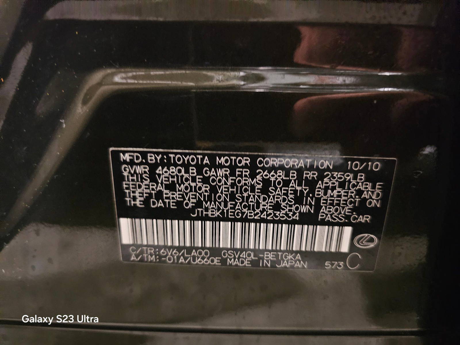 2011 LEXUS ES 350 — 158162 Miles — Lot 7B2423534 — Main - Marhaba Auctions Used Cars - Image 10