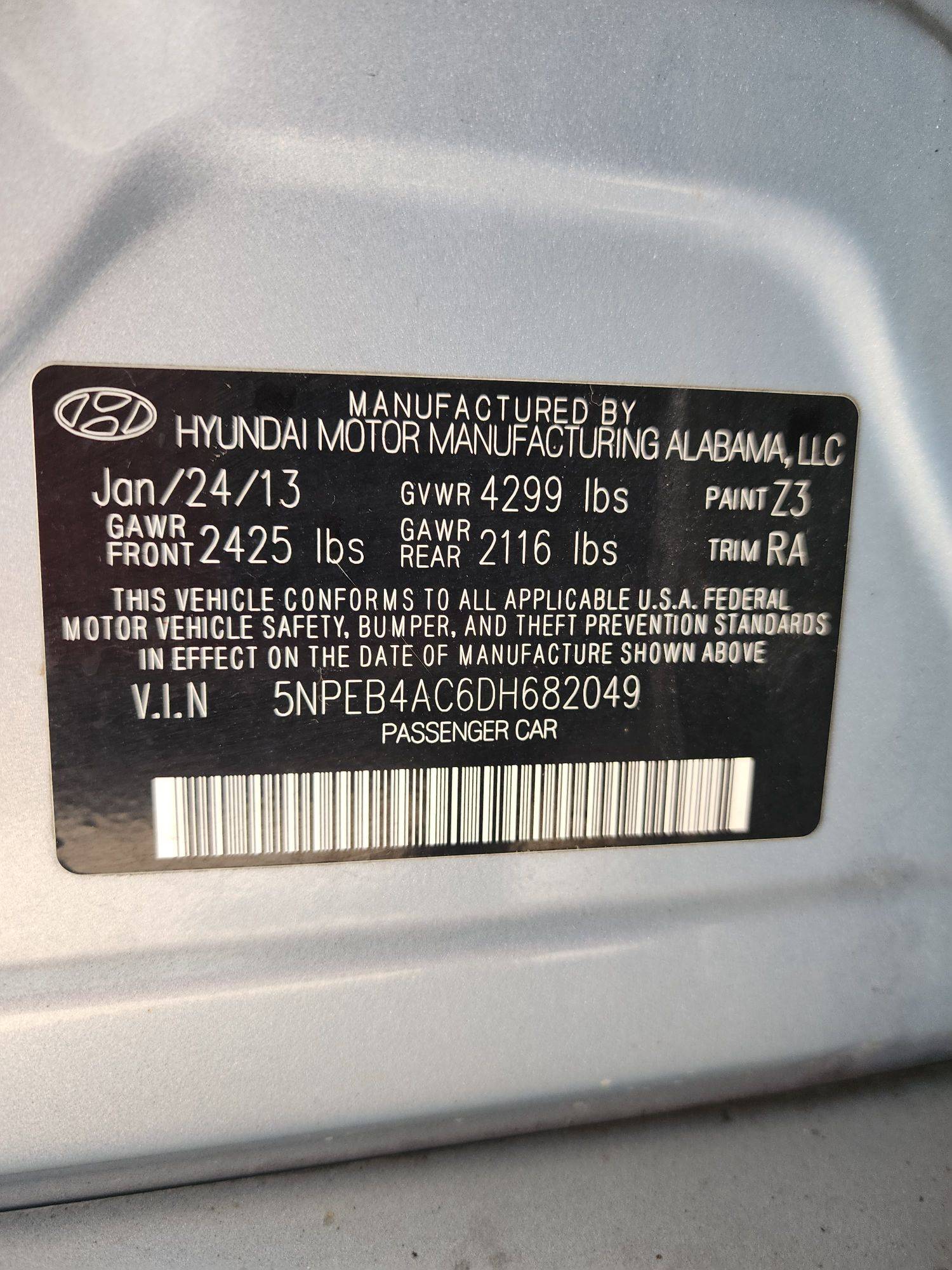 2013 HYUNDAI SONATA — 159 139 Miles — Lot DH682049 — Souq - Marhaba Auctions Used Cars - Image 9