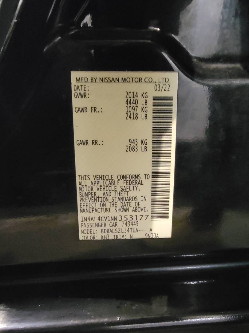2022 NISSAN ALTIMA — 42922 Miles — Lot N353177 — Main - Marhaba Auctions Used Cars - Image 10