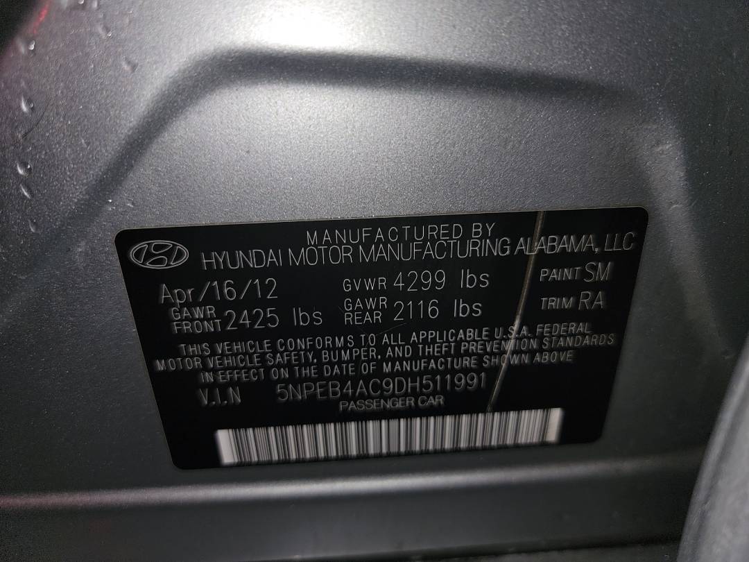 2013 HYUNDAI SONATA — 170200 Miles — Lot H511991 - Marhaba Auctions Used Cars - Image 10